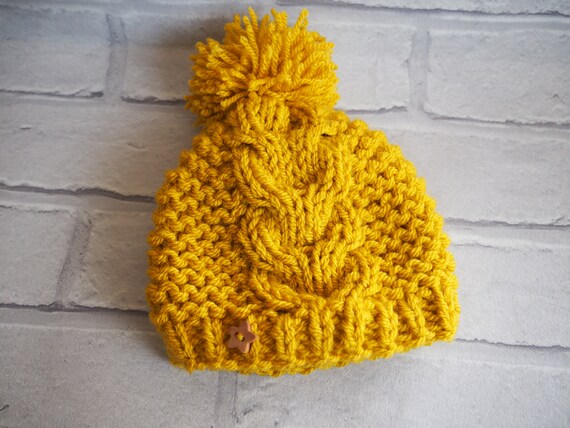 mustard baby hat