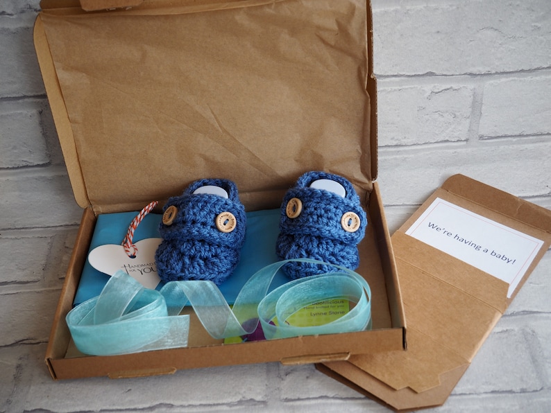 gender reveal booties. baby shower pregnancy reveal to grandparents pregnancy announcement booties gender reveal box gender reveal gift