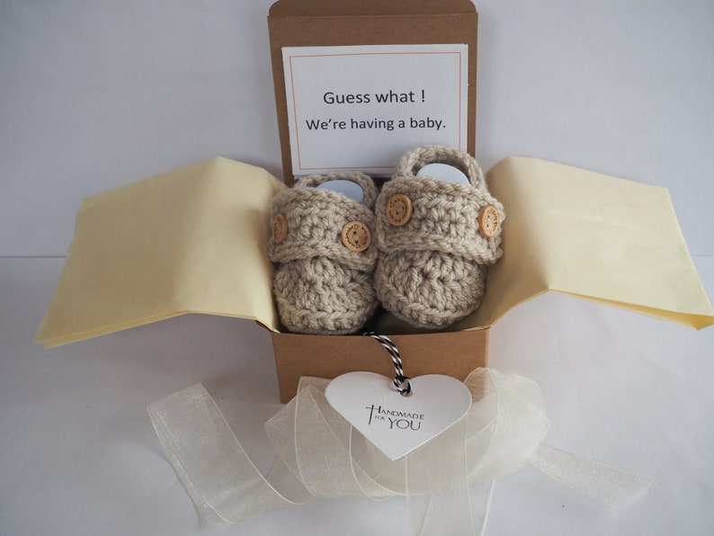 gender reveal booties. baby shower pregnancy reveal to grandparents pregnancy announcement booties gender reveal box gender reveal gift