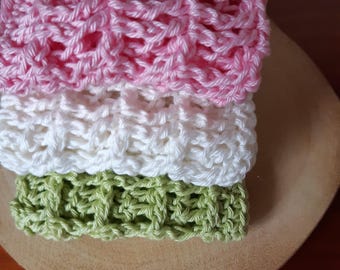 Crochet dishcloth/washcloth, 100% cotton washcloth/facecloth