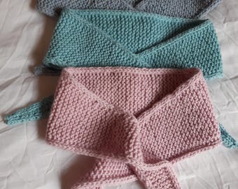 Hand knitted Wool and Alpaca triangular Sophie scarf.