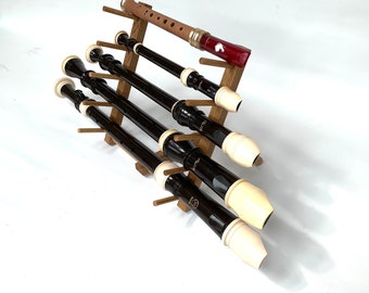 M005 - Folding, Table Top Recorder, Whistle, Flute Rack - Oak - Custom Made