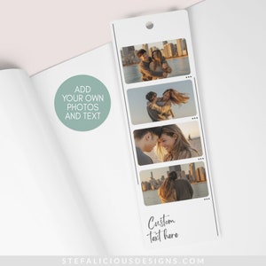 Personalized Bookmark, Custom Bookmark, Photo Bookmark, Personalized Gift, Readers gift, Photobooth Template, Photo Booth Strip Bookmark