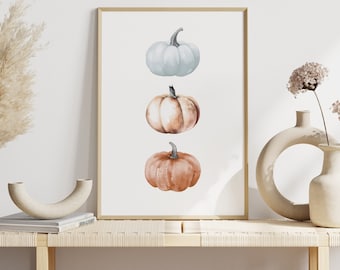 Kürbis Druck Herbst Dekor, Kürbis druckbare Wandkunst, Kürbis Aquarell Malerei, Herbst Wandkunst, Rustikaler Herbst Druck, Herbst Bauernhaus