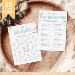 Little Dumpling Baby Shower Game Bundle, Cute Dumpling Dim Sum Shower Games Template, Printable Baby Shower Custom Games, Editable Bao Event