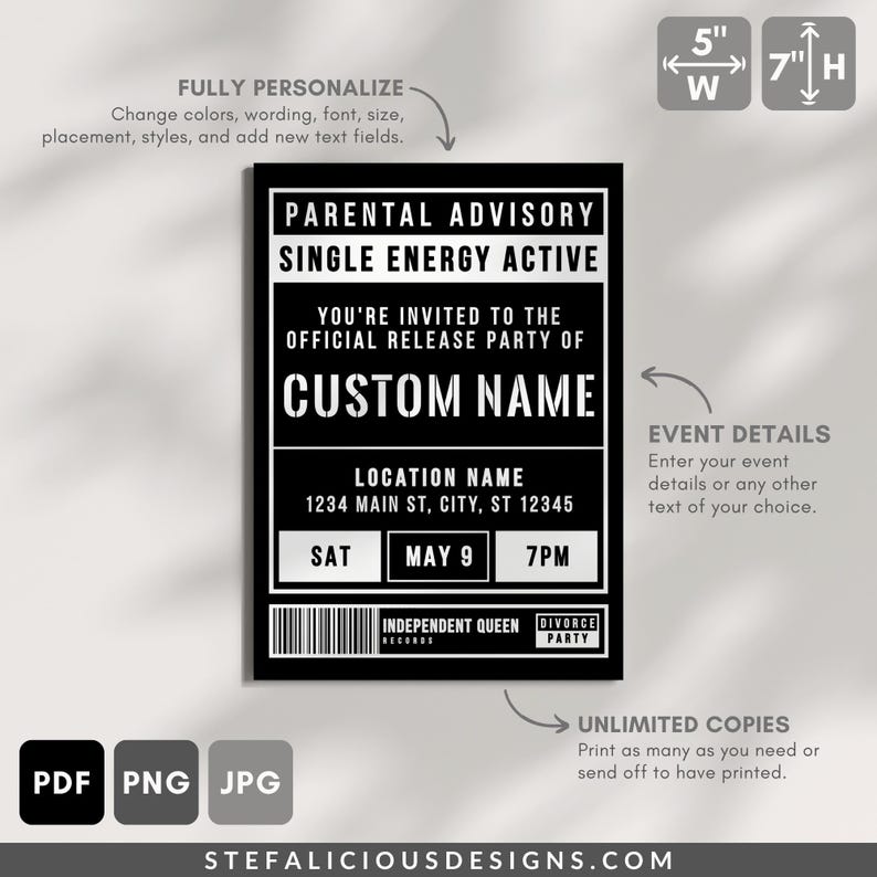Divorce Party Invitation, Straight Outta Marriage, 90's Party Invite, Digital Invitation, Social Media Post, divorce invitation, single era party, rap party invite, hip hop invite, divorce party card, funny divorce invite, divorce invitation, straight outta marriage, printable invitation, invitation template, digital invite, 90s party invite, 90s nostalgia party