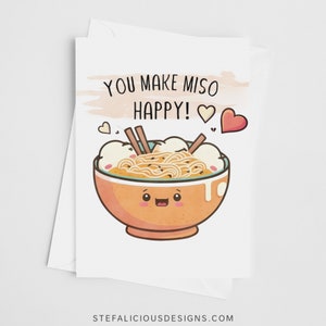 Ramen Wortspiel Karte, druckbare Grußkarte, süßes Ramen Essen Wortspiel, Liebeskarte für ihn für sie, Ramen Liebhaber Geschenk, lustige Valentinstag Karte, Kawaii