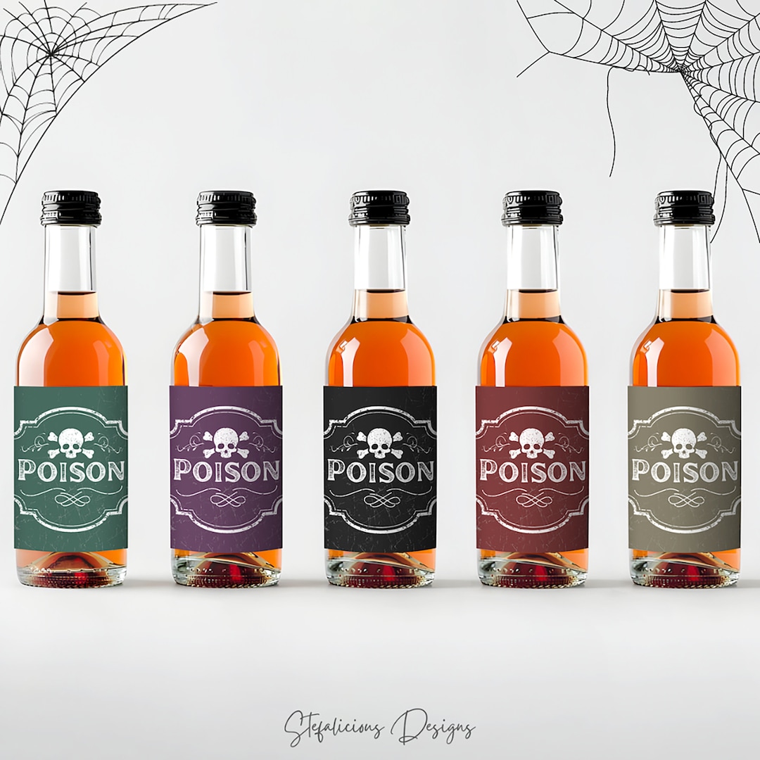 Halloween Mini Liquor Bottle Labels, Vintage Apothecary Potion, 50 Ml ...
