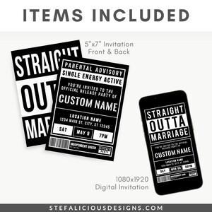 Divorce Party Invitation, Straight Outta Marriage, 90's Party Invite, Digital Invitation, Social Media Post, divorce invitation, single era party, rap party invite, hip hop invite, divorce party card, funny divorce invite, divorce invitation, straight outta marriage, printable invitation, invitation template, digital invite, 90s party invite, 90s nostalgia party
