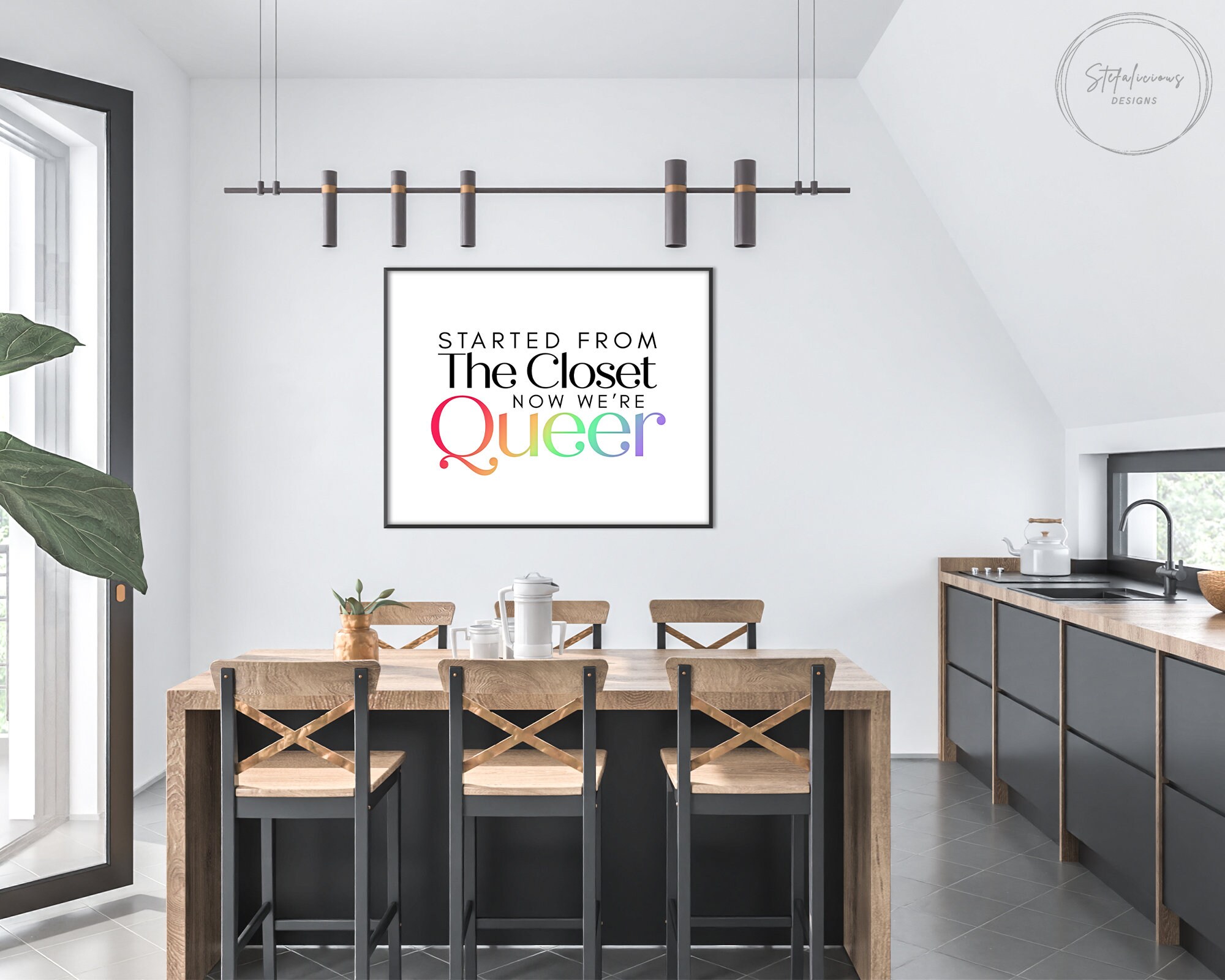 Printable Pride Pun Wall Art Started From the Closet Now Etsy