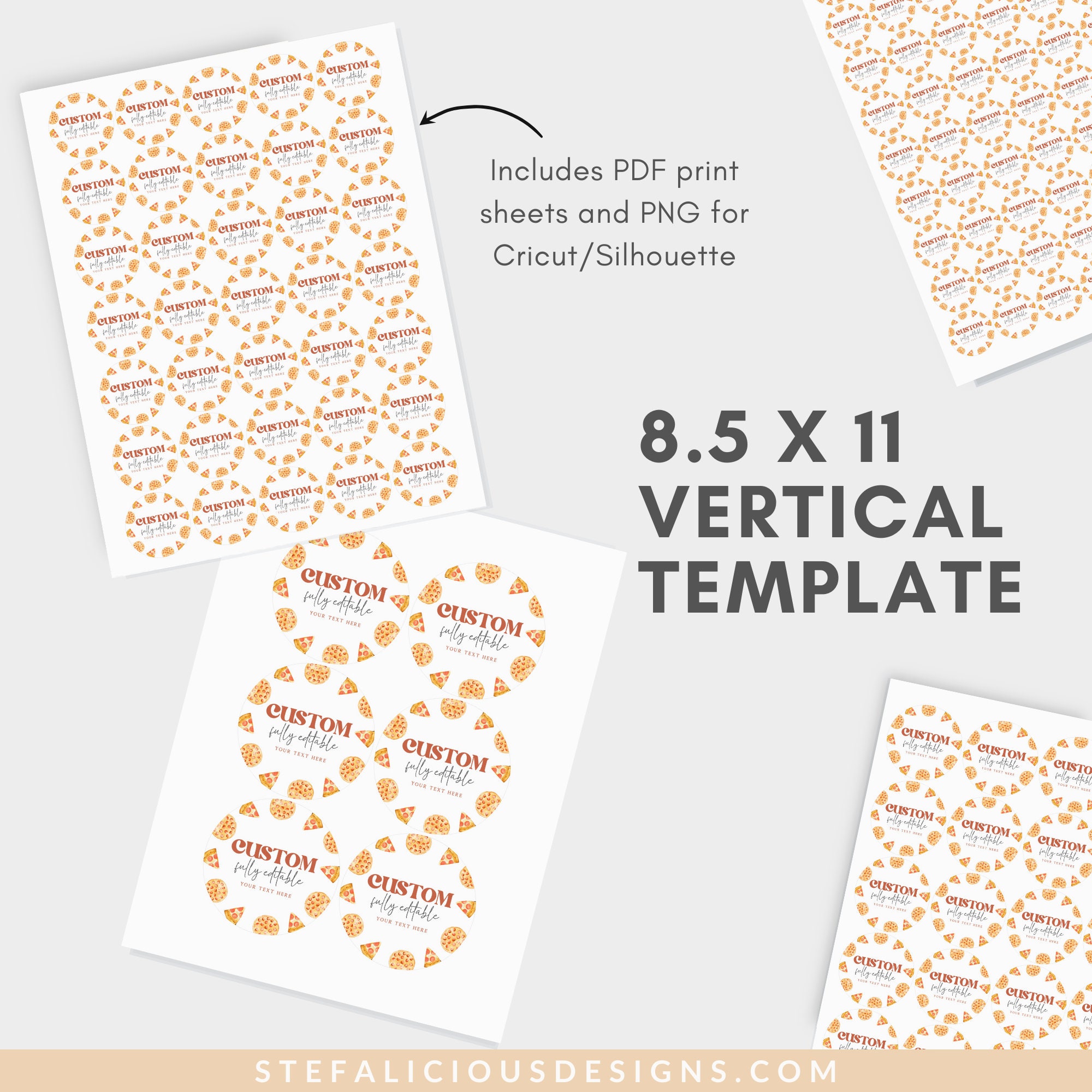 Editable Pizza Sticker Tags, Printable Pizza Favor Tags, Thank You Tags ...