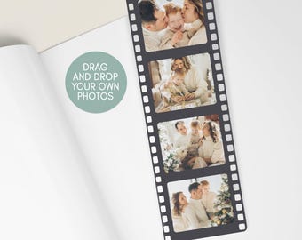 Personalized Bookmark, Custom Bookmark, Photo Bookmark, Personalized Gift, Book Lover Gift, Camera Film Strip, Vintage Photography Gift