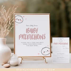 Baby-Vorhersagekarten-Set, Babyparty-Spiel, Little Dumpling Babyparty, niedliche Dumpling Bao Dim Sum Baby-Vorhersagekarten mit Ratschlägen und Wünschen