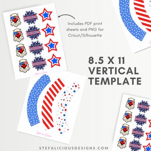 Patriotic Cupcake Toppers, American Flag Cupcake Wrappers, 4th of July ...
