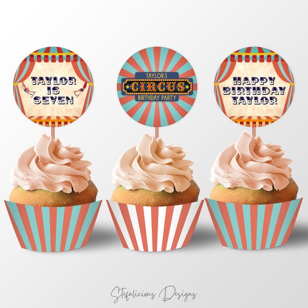 Carnival Cupcake Wrappers - Etsy