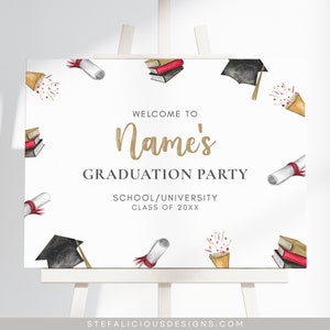 Graduation Party Welcome Sign Template, Custom Graduation Welcome Poster, Personalized Minimalist Graduation Welcome, Editable Template