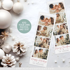 Cartolina di Natale con striscia fotografica, modello cabina fotografica, modello cabina fotografica personalizzata, segnalibro personalizzato, segnalibro personalizzato, buone vacanze