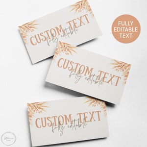 Modèle de cartes de visite pour Thanksgiving, marque-places pour la douche nuptiale d'automne, noms de marque pour Thanksgiving, marque-places automne, étiquette de marque-place automne