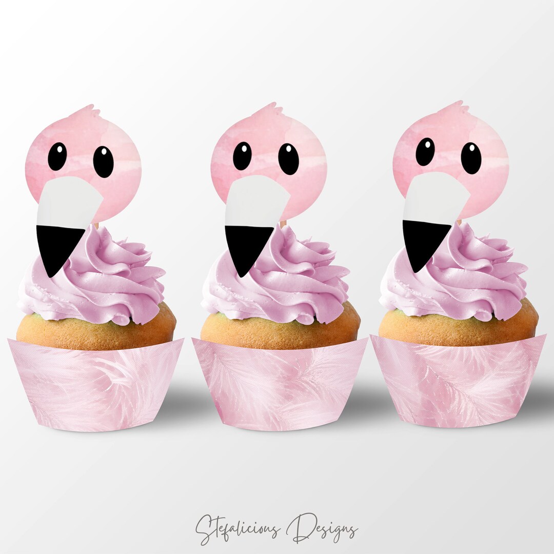 Flamingo Cupcake Toppers, Cupcake Wrappers, Flamingo Theme Printable ...
