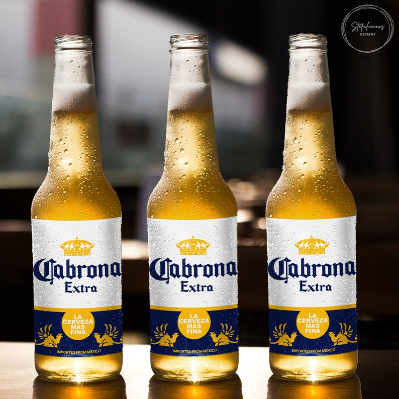 Corona Beer Labels, Cabrona Funny Beer Pun, Cerveza, Mexican Theme ...