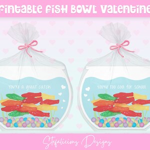 Cartões de Dia dos Namorados para Fish Bowl para impressão, trocadilhos GoldFish Swedish Fish Valentine, lembrancinha escolar, classe, professor, escritório, cartão exclusivo de dia dos namorados