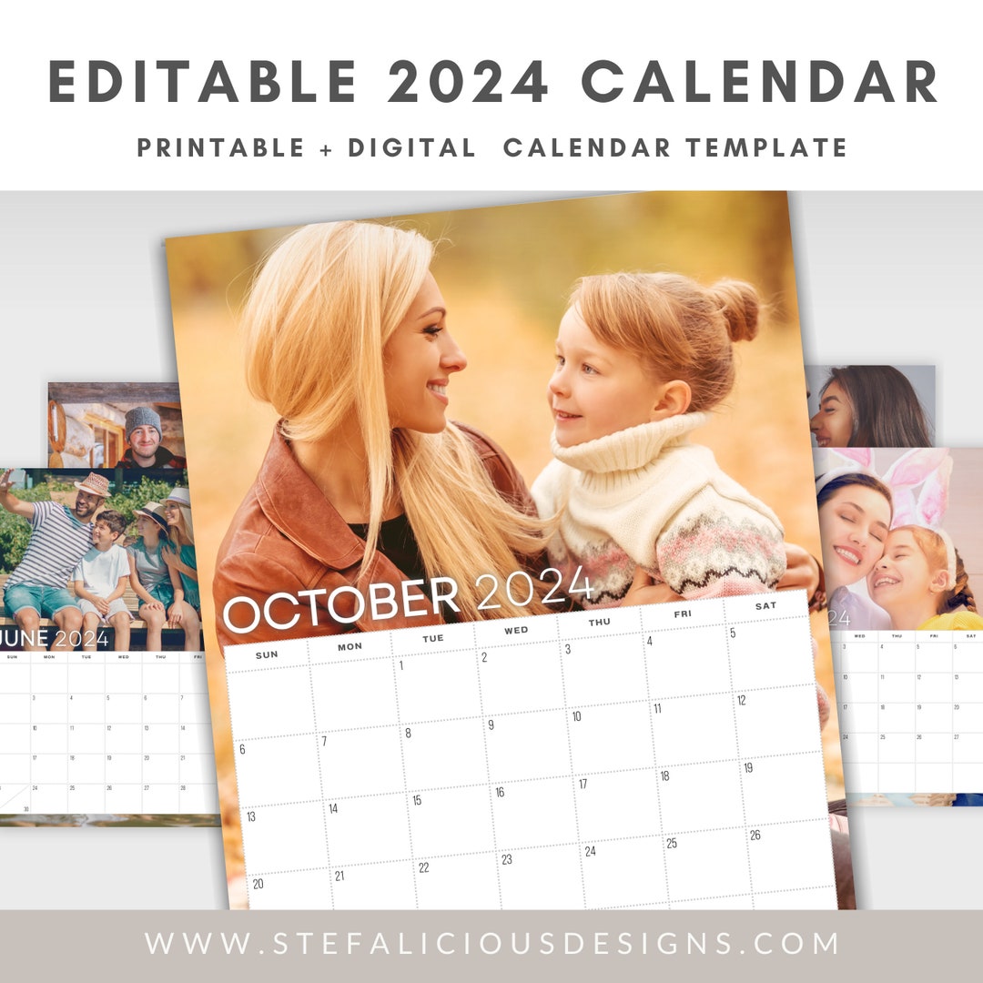 2024 Calendar Editable Calendar Printable Digital Planner - Etsy