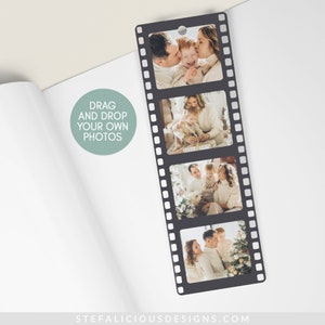 Personalized Bookmark, Custom Bookmark, Photo Bookmark, Personalized Gift, Book Lover Gift, Camera Film Strip, Vintage Photography Gift
