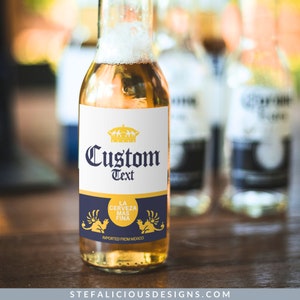 Custom Corona Beer Label, Personalized Cerveza Custom Gift for Him, Groomsman Gift Bachelor Party, Fathers day, Birthday, Printable Template
