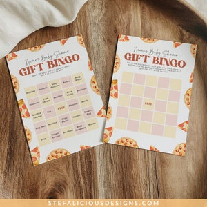 Slice Slice Baby Shower Game, Baby Bingo Game, Pizza Baby Shower Printable Game Template, Gender Neutral Baby Game Editable Template