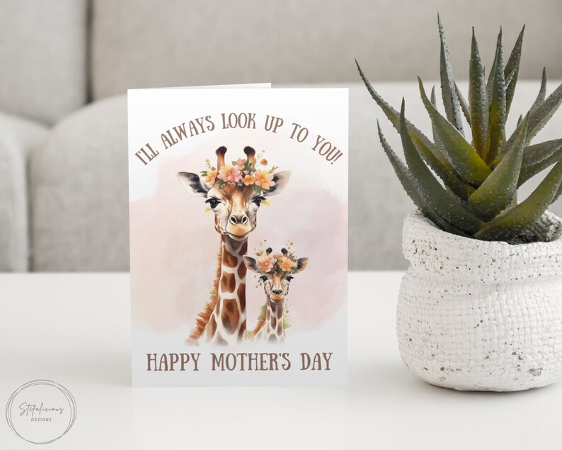 Printable Giraffe Pun Card Mother's Day Card Cute - Etsy