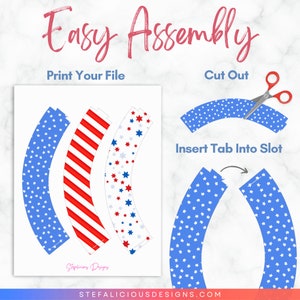 Patriotic Cupcake Toppers, American Flag Cupcake Wrappers, 4th of July ...