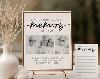 Share a Memory Card Template, Personalized Favorite Memory, Memorial ...