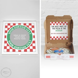 Pizza Box Money Gift, Printable Custom Photo Template, Fully Editable, Christmas Gift, Graduation Gift, Birthday Gift, Gift for Kids Teens. Add your custom photo and text.