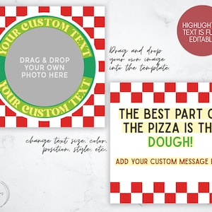 Pizza Box Money Gift Printable Custom Photo Template Fully - Etsy
