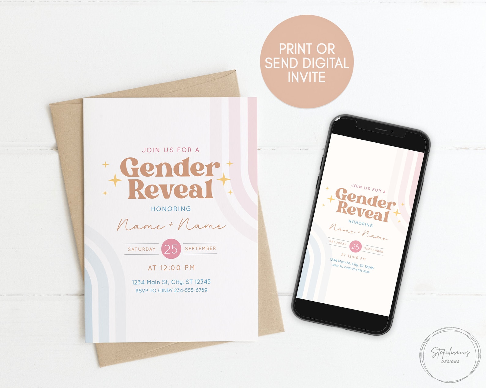 Editable Gender Reveal Invitation Printable Digital - Etsy