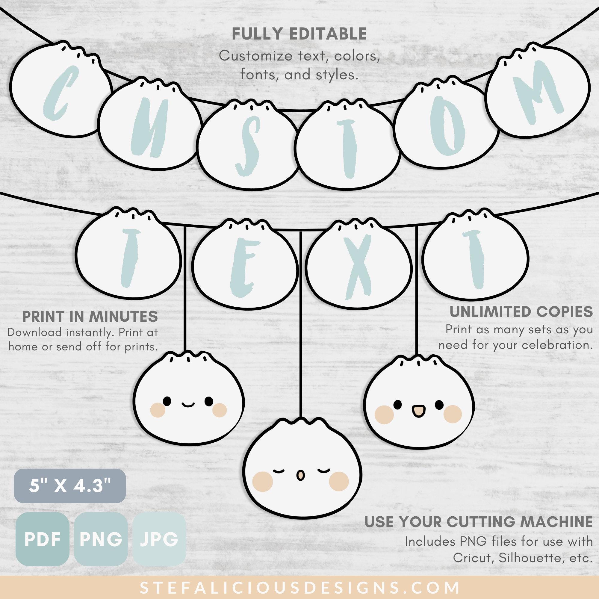 Cute Dumpling Banner, Bao Dim Sum Party Editable Template, Little ...