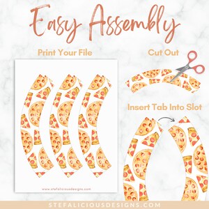 Pizza Cupcake Toppers, Printable Cupcake Wrappers, Custom Editable ...