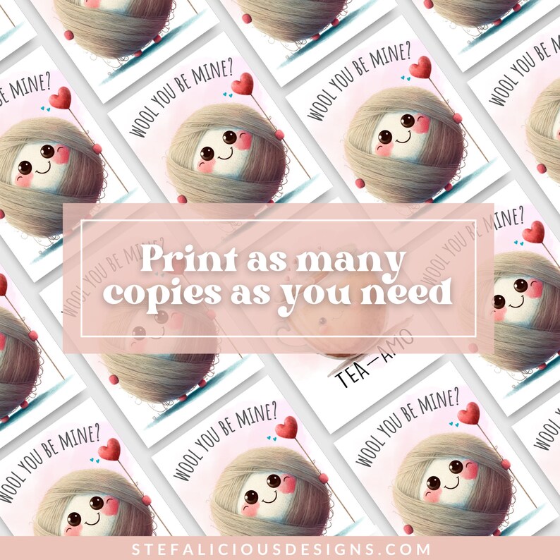 Yarn Pun Card Cute Kawaii Yarn Printable Greeting Card Etsy