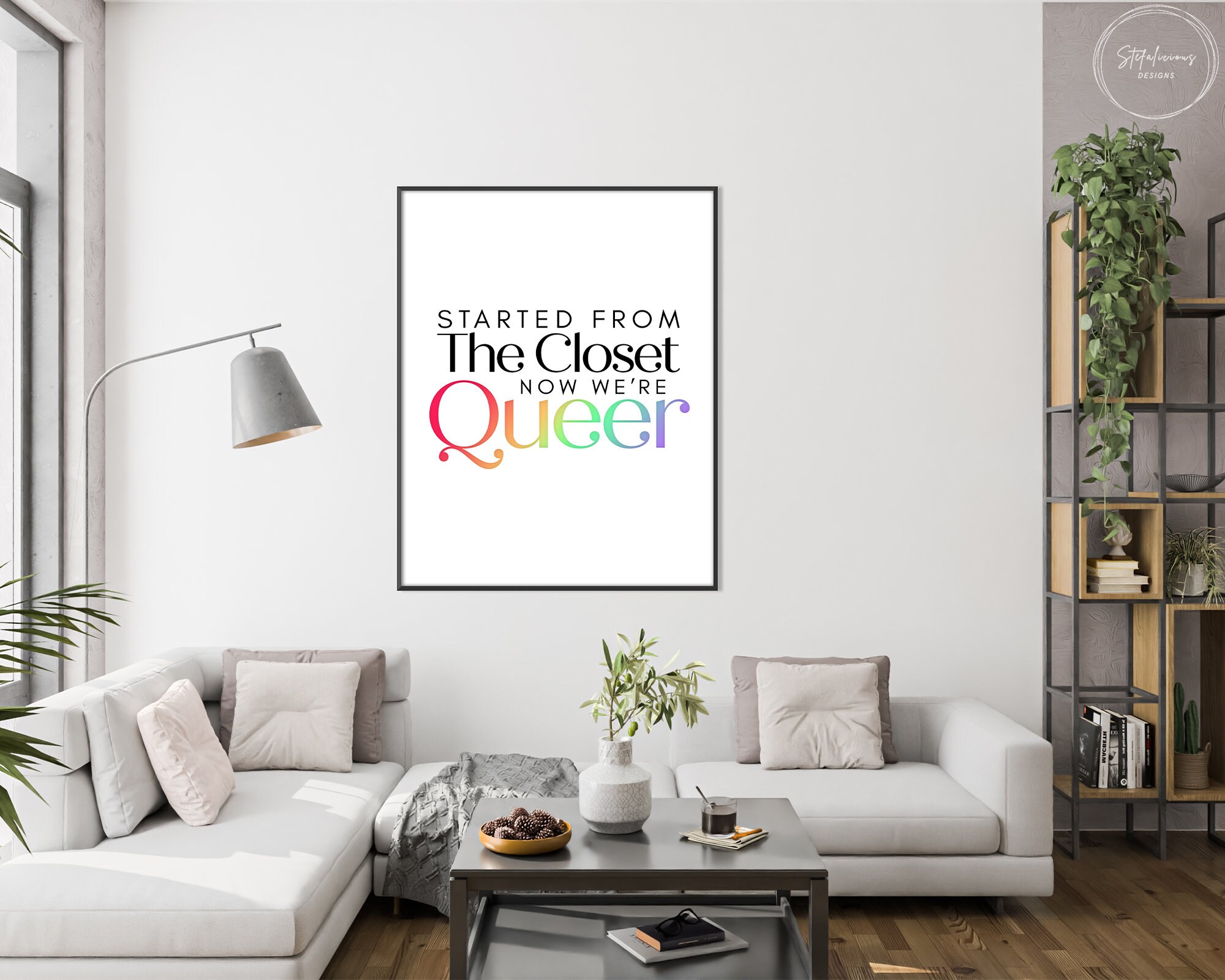 Printable Pride Pun Wall Art Started From the Closet Now Etsy