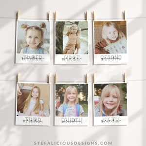 Banner de fotos de graduación Polaroid, banner de fotos personalizado, decoración de graduación de clase de 2024, exhibición de fotos de graduación, plantilla imprimible editable Corjl