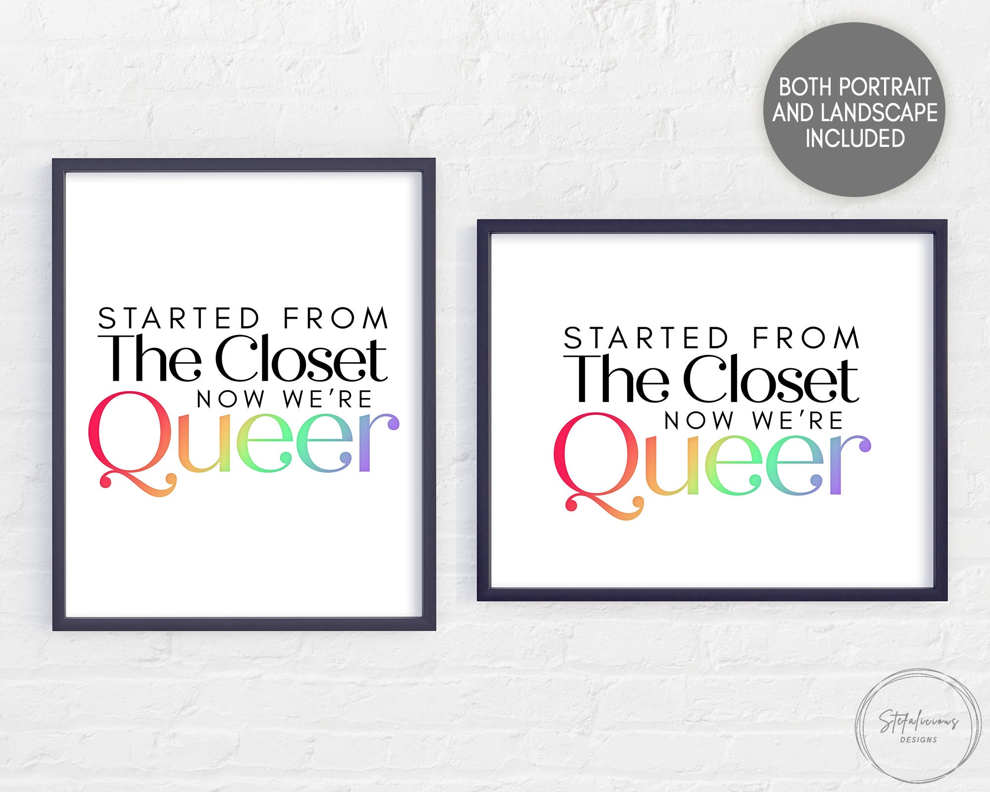 Printable Pride Pun Wall Art Started From the Closet Now Etsy