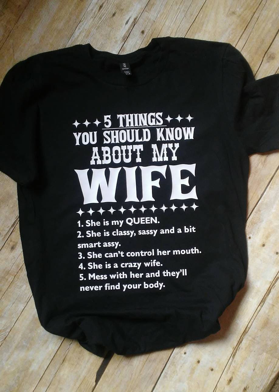 5 Things You Should Know About My Wife T-shirt. Funny Shirt - Etsy Israel 5 Things You Should Know About My Wife T-shirt. Funny Shirt - Etsy Israel