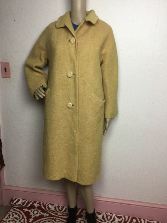 Sale vintage 50s Oatmeal wool winter Coat ,1950s V