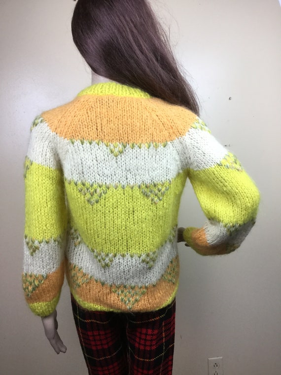 Vintage 50s  Mohair Sweater ITALY  pullover yello… - image 7