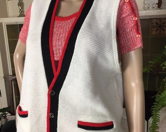 vintage 60s tennis sweater preppy sweater sz medium unisex