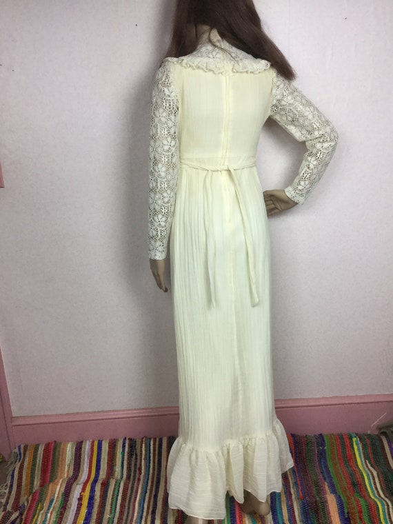 70s Lace MAXI dress, xsm - image 4