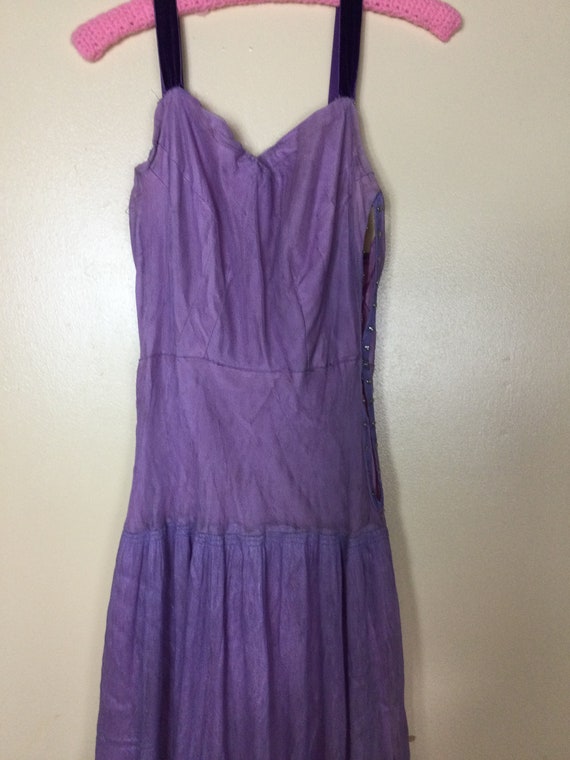 Vintage 50s Lilac prom Dress, Purple Tulle full s… - image 2