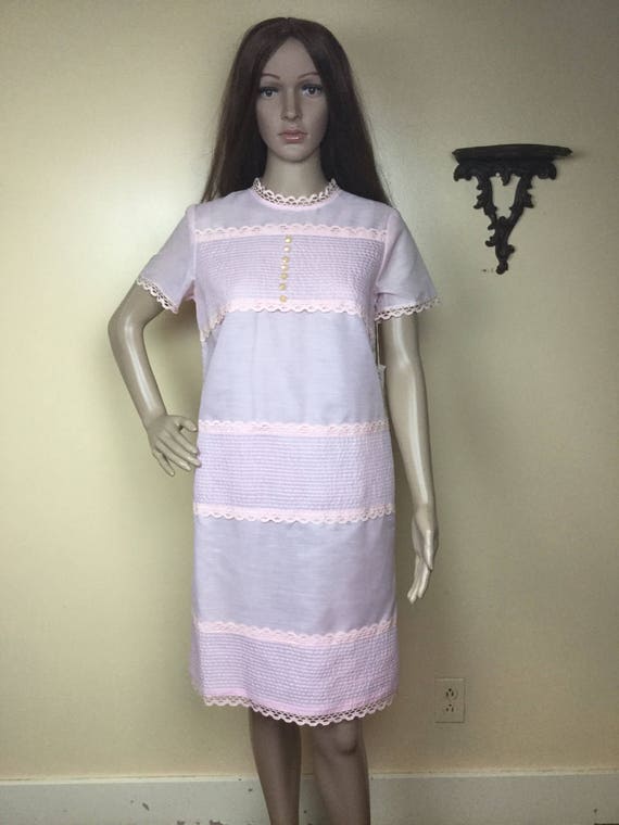 Vintage 60s Pink Dress Vicky Vaughn 60s Pink