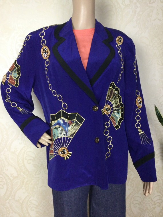 Y2K Appliqué Blazer , Os Purple - image 6