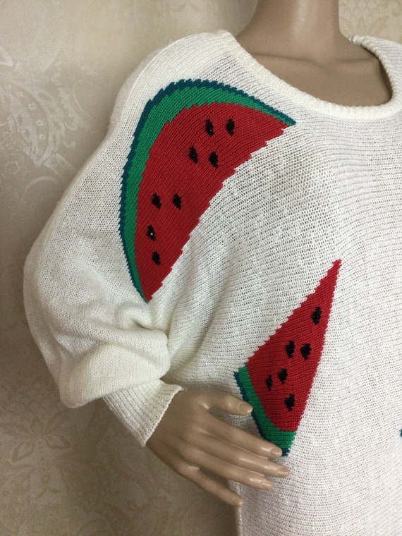 Vintage  90s Watermelon Sweater Dress, Oversize H… - image 4